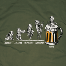 Working for the Weekend Construction Army Green T-Shirt
