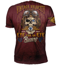 Eye For An Eye Vintage Washed Men's Burgundy Rust Tee Shirt