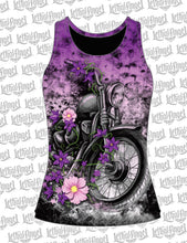 Flower Motorcycle Razor Back Tank Top