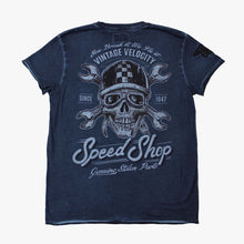 Vintage Velocity Speed Shop Blue Wash Tee