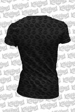Lip Pattern Burn Out V-Neck Tee - No Printed Graphic