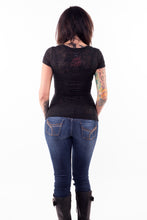 Rib Cage Skull Heart Burn Out Scoop Neck Tee