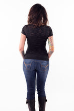 Razor Lips Burn Out Scoop Neck Tee
