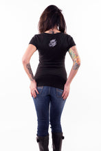 Floral Skull V-Neck Tee