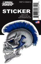 Rude & Crude Decal: Mohawk Skull Blue