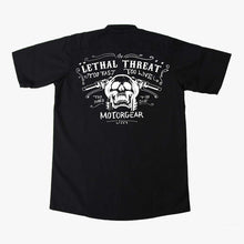 Skull Handlebar Embroidered Work Shirt