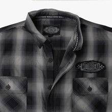Motor Death Grey Plaid Button Down