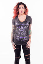 Motorcycles Over Diamonds V Neck Tee