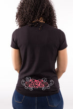 Red Catrina V Neck Tee