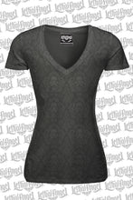 Classic Skull Burn Out V-Neck Tee - No Graphics