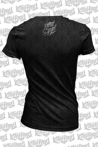 Skull Couple Burn Out Scoop Neck Tee