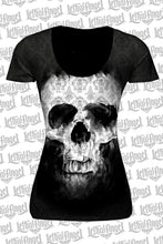 Skull Couple Burn Out Scoop Neck Tee