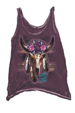 Floral Western Skull Tank