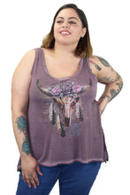 Floral Western Skull Tank