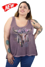 Floral Western Skull Tank