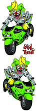 Green Sport Bike Jester Biker Decal