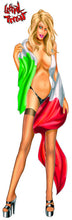 Italian/Mexican Flag Babe Biker Decal