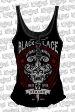 Black Lace Riders Lace Up Tank Top