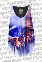 USA Painted Skull Razor Back Tank Top