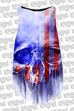 USA Painted Skull Razor Back Tank Top