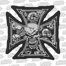 Gray Iron Cross Skull Large Patch