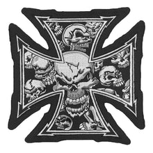 Gray Iron Cross Skull Large Patch