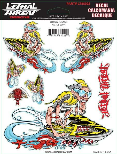 Yellow Jet Skier Decal