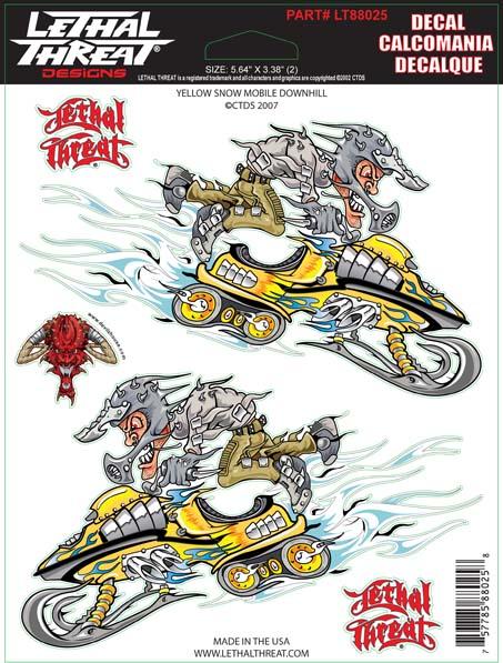 Yellow Snow Mobile Decal