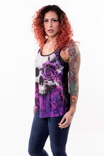 One Eye Rose Skull Razor Back Tank Top