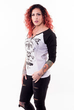 Black Lace Riders Raglan 3/4 Sleeve Shirt