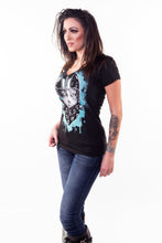 Biker Cat V Neck Tee