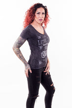 Girl Skeleton Biker V-Neck Tee