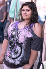 Flower Motorcycle Shoulder Peak Shirt