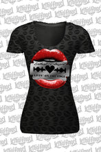 Razor Lips Burn Out Scoop Neck Tee