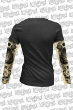 Love N Death Tattoo Sleeve V Neck Shirt
