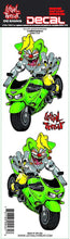 Green Sport Bike Jester Biker Decal