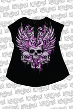 Rose Skull Lace Up Tee Shirt